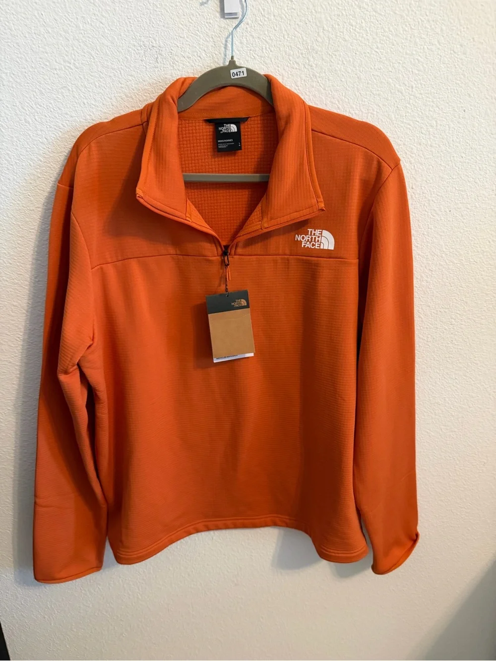The North Face Men's Orange Half-Zip Lightweight Shirt Jacket